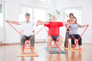 exercise with rubber bands