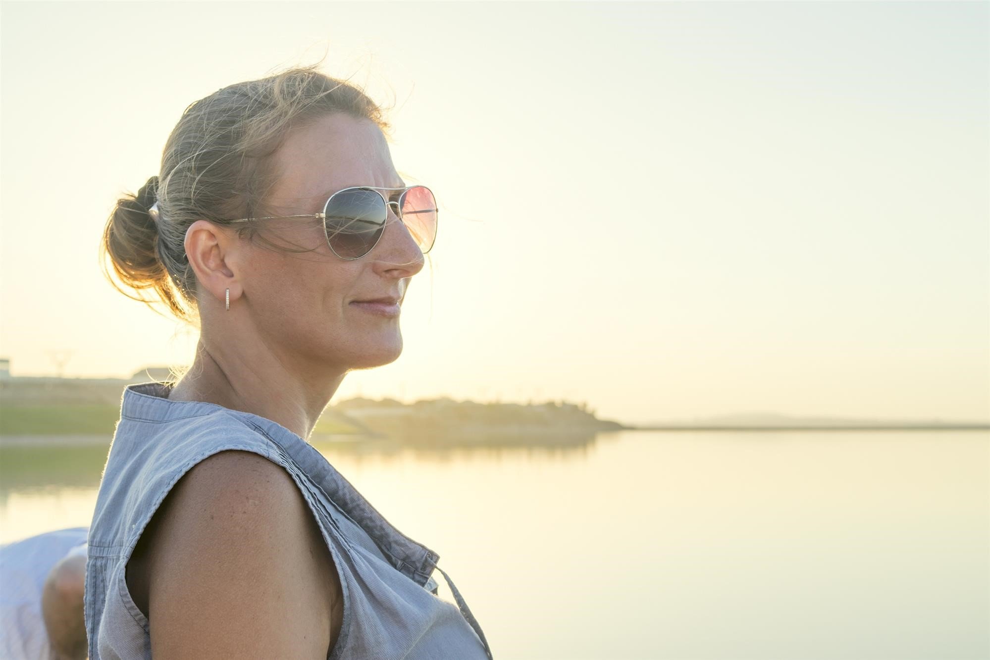 woman smiling at beach