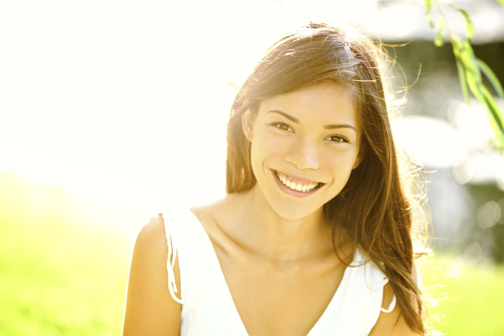 smiling woman in yard