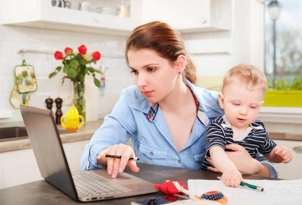 mom at work